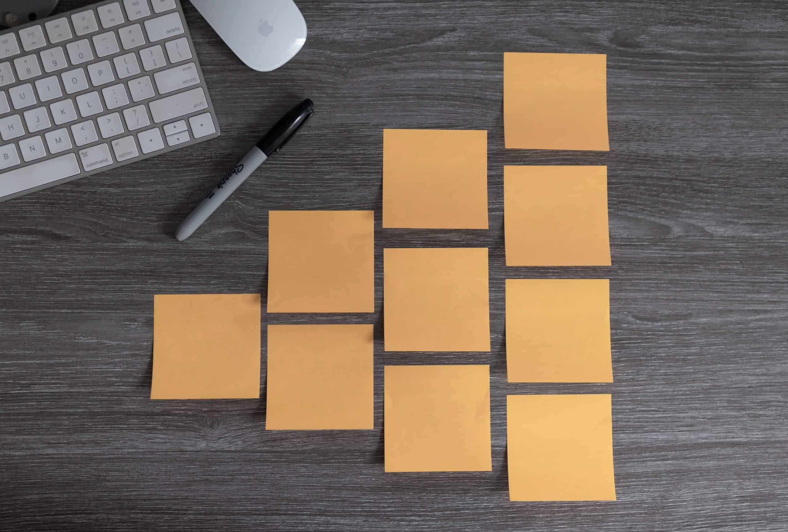 Sticky notes on desk