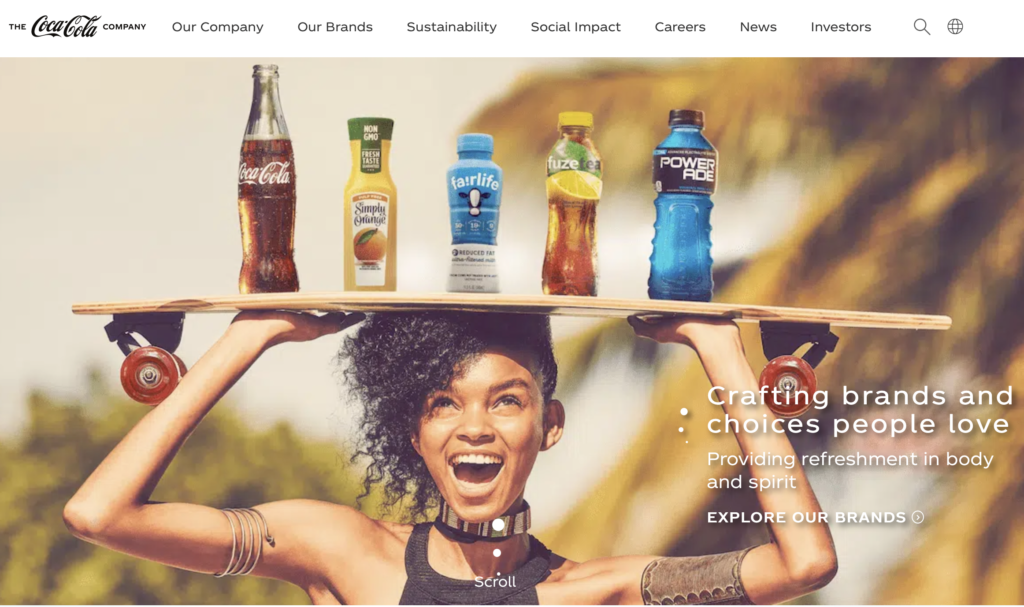 Coca Cola Website Screenshot | OpenAsset