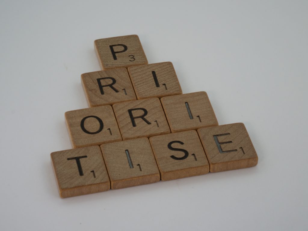 Scrabble Tiles Arranged to Spell "Prioritize" | OpenAsset