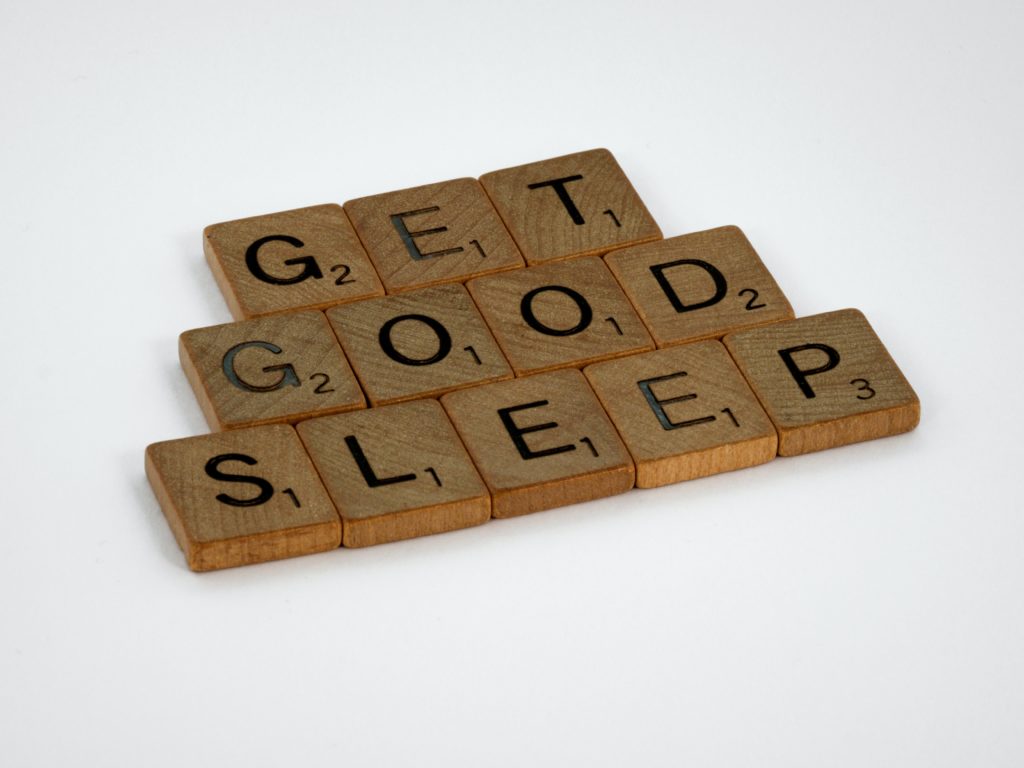 Scrabble tiles spelling "Get Good Sleep" | OpenAsset