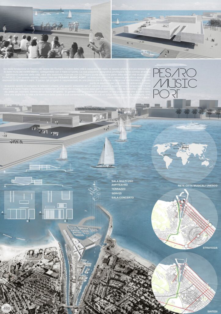 pesaro music port architecture presentation board