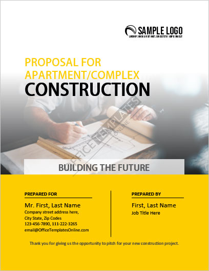 construction proposal cover