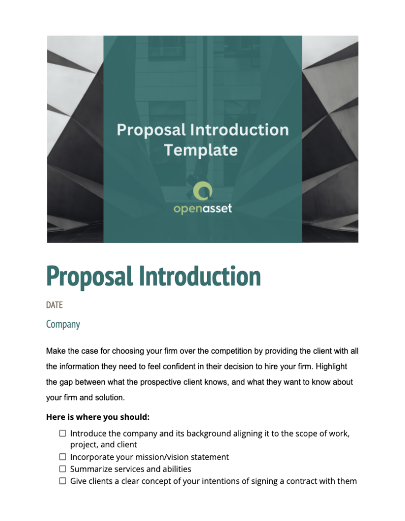 Proposal introduction template 