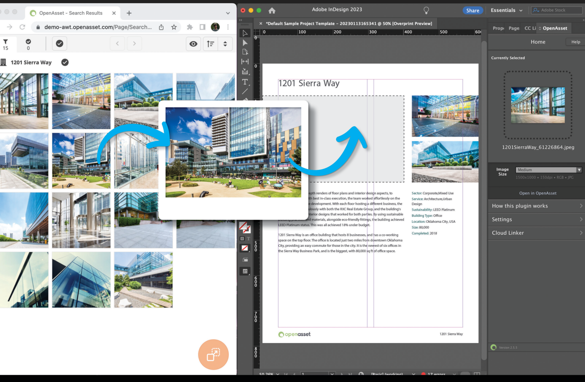 OpenAsset-InDesign-drag-and-drop-feature