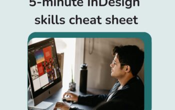 InDesign-user-using-cheat-sheet