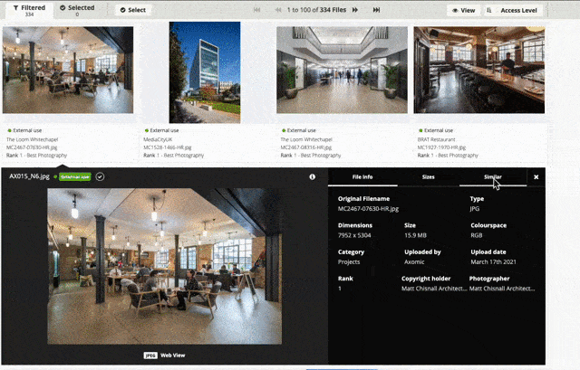 Gif of OpenAsset's Image Similarity Feature | OpenAsset
