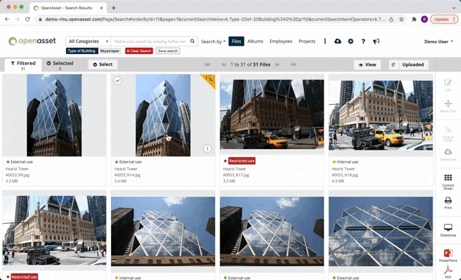 Screenshot of Albums Feature from OpenAsset | OpenAsset