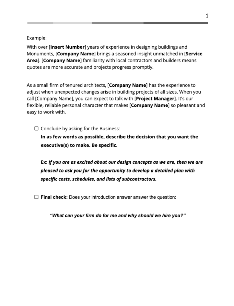 Proposal introduction example text