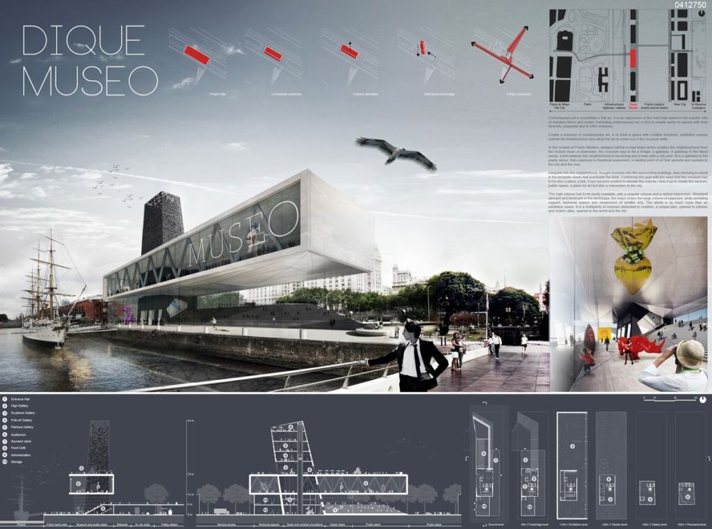 dique museo architecture presentation board