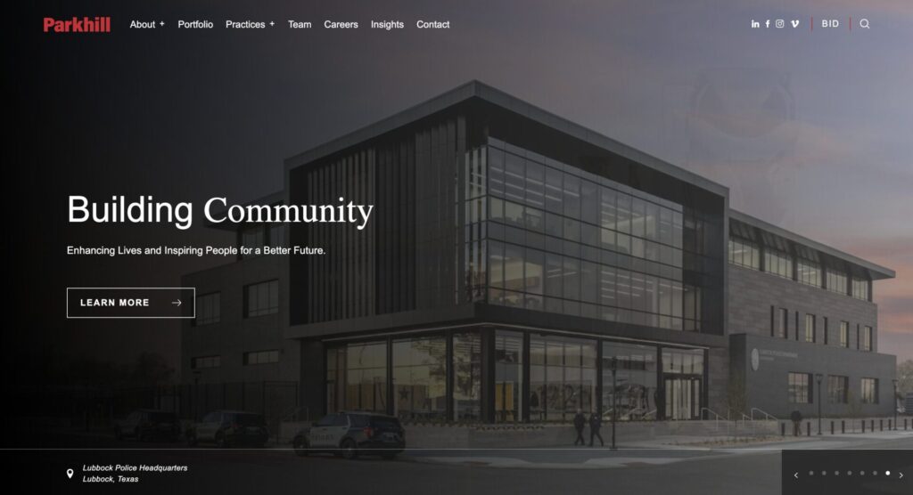 parkhill-engineering-website-design-example