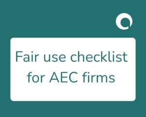 Fair use checklist for AEC firms blog header with logo